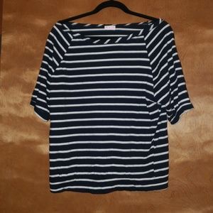Blue and white striped top
